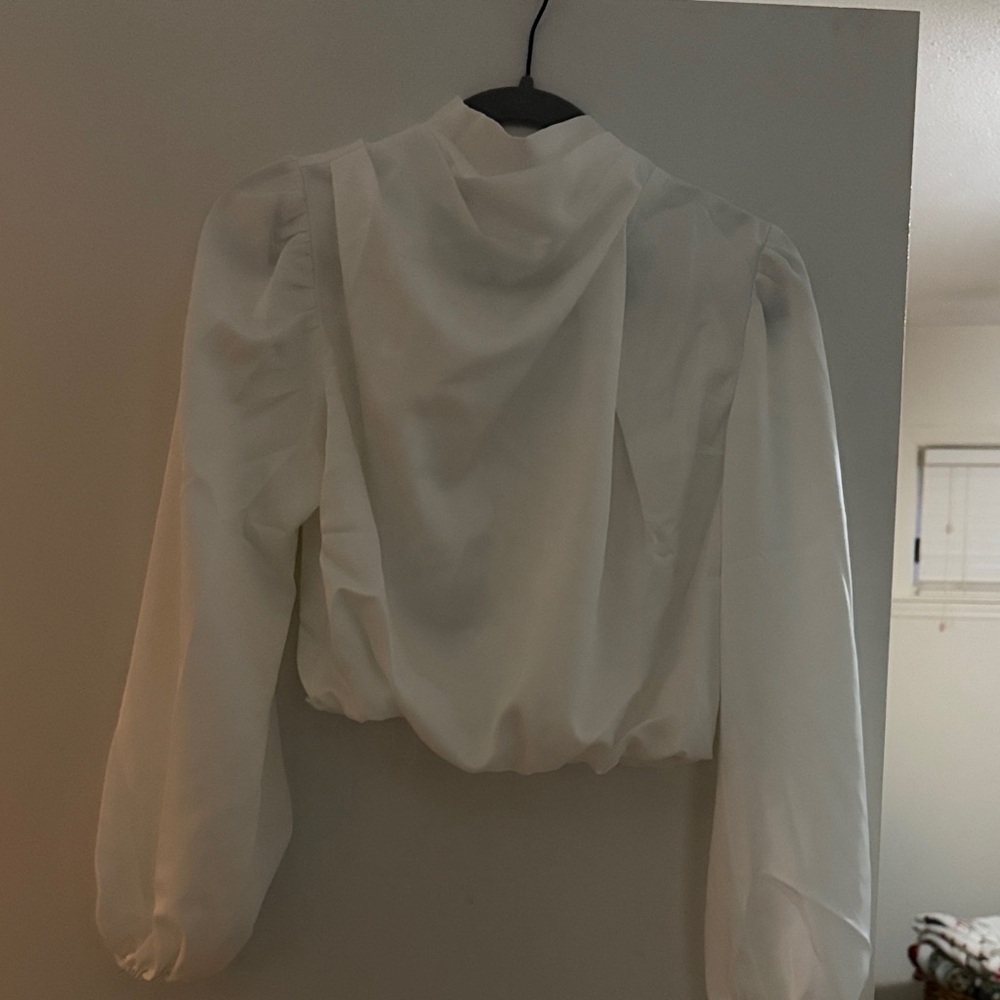 Hello Molly White Long Sleeve Top